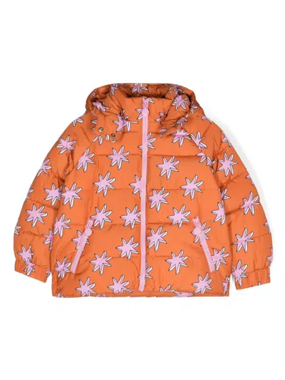 Stella Mccartney Kids' Graphic-print Padded Jacket In Orange