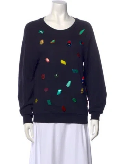 Pre-owned Stella Mccartney Graphic Print Scoop Neck Sweatshirt In Blue