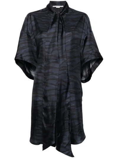 Stella Mccartney Graphic-print Shirt Dress In Black