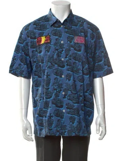 Pre-owned Stella Mccartney Graphic Print Short Sleeve Shirt In Blue