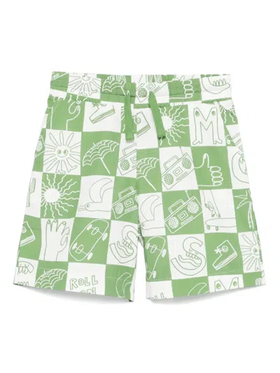 Stella Mccartney Kids' Graphic-print Shorts In Green
