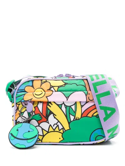Stella Mccartney Kids' Graphic-print Shoulder Bag In Green