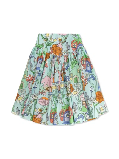 Stella Mccartney Kids' Graphic Print Skirt In Green