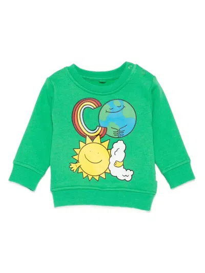 Stella Mccartney Babies' Graphic-print Sweatshirt In Green