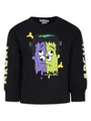 Stella Mccartney Black Sweatshirt For Boy With Frankestein Print In Black