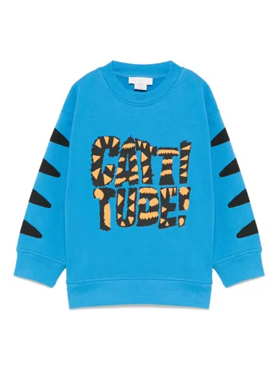 Stella Mccartney Kids' Graphic-print Sweatshirt In Blue