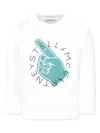 Stella Mccartney Printed Cotton Crewneck Sweatshirt In White