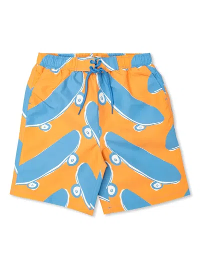 Stella Mccartney Graphic-print Swim Shorts In 蓝色
