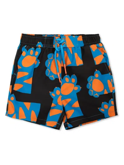 Stella Mccartney Kids' Graphic-print Swim Shorts In Black