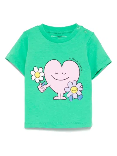 Stella Mccartney Kids' Graphic-print T-shirt In Green