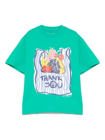 Stella Mccartney Kids' Graphic-print T-shirt In Green