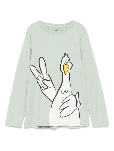 Stella Mccartney Kids' Graphic Print T-shirt In Green