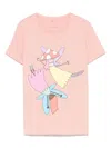 Stella Mccartney Printed Cotton Jersey T-shirt In Pink