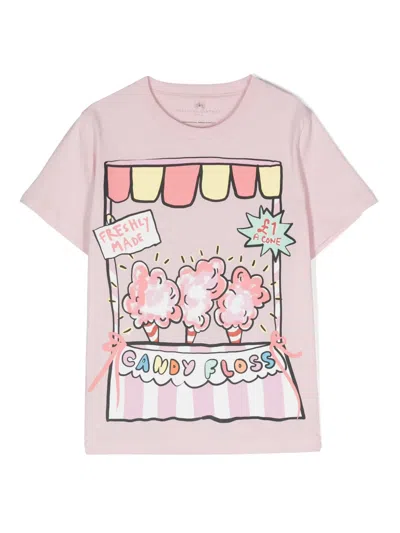Stella Mccartney Kids' Graphic-print T-shirt In Rosa