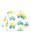 Stella Mccartney White T-shirt For Baby Boy With Tractor Print In White