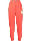 Stella Mccartney Graphic-print Tapered Track Pants In Red