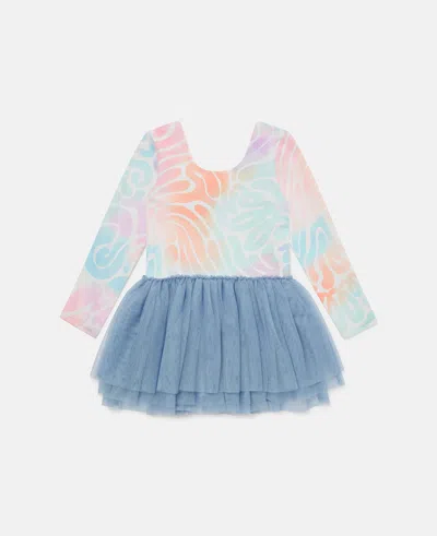 Stella Mccartney Kids' Graphic Print Tulle Skirt Dress In Multi