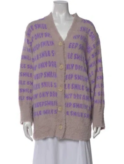 Pre-owned Stella Mccartney Graphic Print V-neck Sweater In Gray