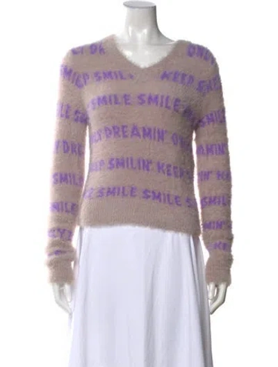 Pre-owned Stella Mccartney Graphic Print V-neck Sweater In Purple