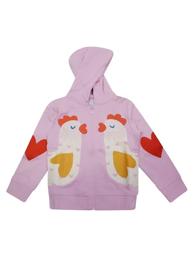 Stella Mccartney Kids' Graphic Printed Zipped Hoodie In Rosa