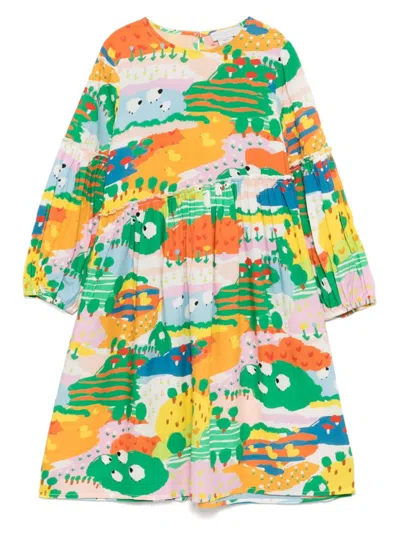 Stella Mccartney Kids' Graphic-printedd Dress In Orange