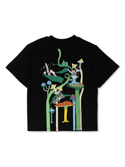 Stella Mccartney Kids' Graphic Stamp T-shirt In Black