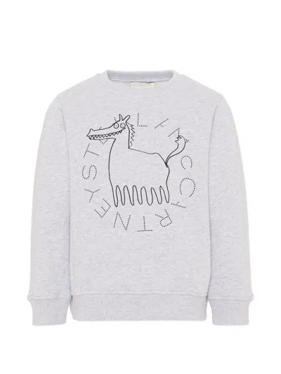 Stella Mccartney Kids' Graphic-print Cotton Sweatshirt In Gray