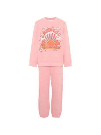 Stella Mccartney Kids' Graphic-print Cotton Tracksuit In Pink