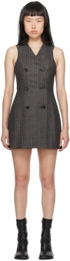 Stella Mccartney Gray Double-breasted Midi Dress In 1201 Charcoal