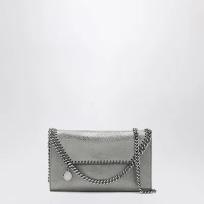 Stella Mccartney Gray Falabella Wallet With Shoulder Strap