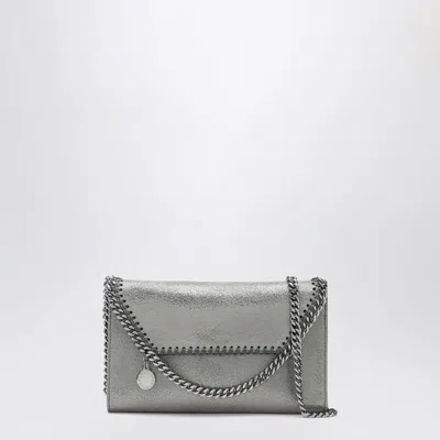 Stella Mccartney Gray Falabella Wallet With Shoulder Strap