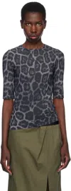 Stella Mccartney Leopard Print Short Sleeve Top With Classic Crew Neck