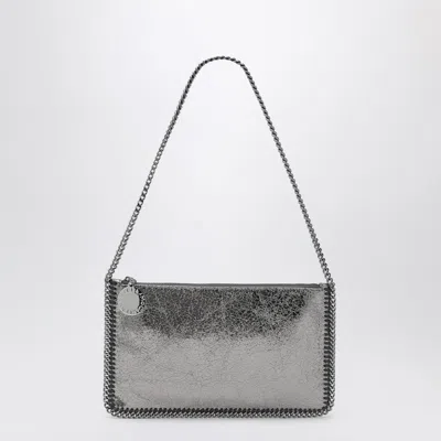 Stella Mccartney Gray Metallic Falabella Clutch With Chain