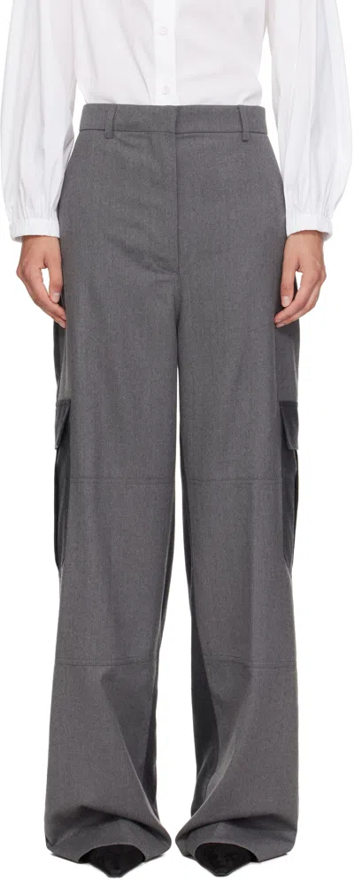 STELLA MCCARTNEY GRAY PANELED SLOUCHY CARGO PANTS