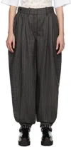 Stella Mccartney Gray Pinstripe Trousers In 1201 Charcoal