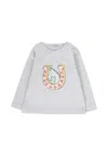 Stella Mccartney Gray T-shirt For Baby Girl With Horse In Gray