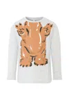 Stella Mccartney Gray T-shirt For Boy With Bear In White