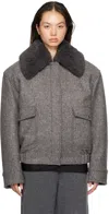 Stella Mccartney Spread-collar Coat In Gray