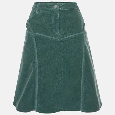 Pre-owned Stella Mccartney Green Corduroy A-line Mini Skirt L