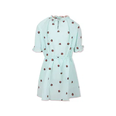 Stella Mccartney Kids' Short Sleeve Dress In Green