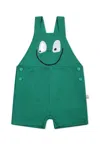 Stella Mccartney Green Dungarees For Baby Boy With Frog In Green