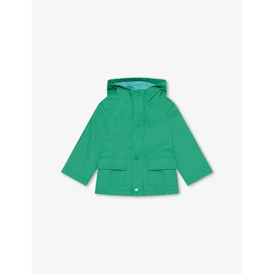 Stella Mccartney Babies' Frog-hood Flap-pocket Shell Jacket 12-36 Months Gree In Green
