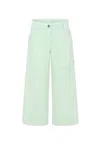 Stella Mccartney Green Jeans For Girl With Logo In Denim