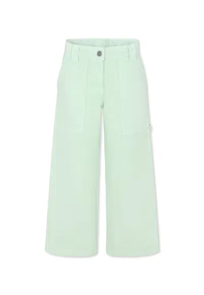 STELLA MCCARTNEY GREEN JEANS FOR GIRL WITH LOGO