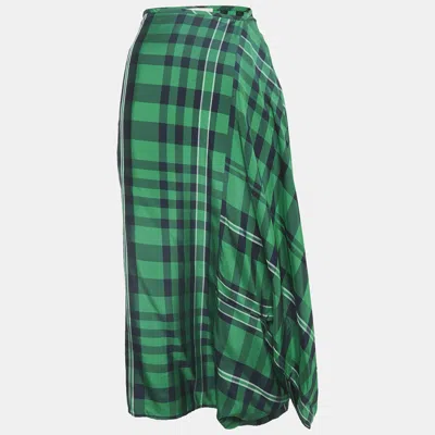 Pre-owned Stella Mccartney Green Plaid Harem Pants M