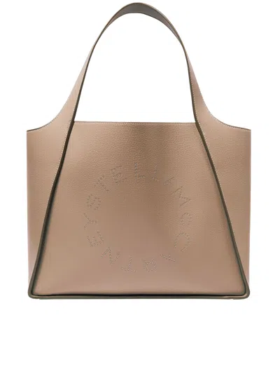 Stella Mccartney Green Polyurethane Polyamide Tote Bag In Brown