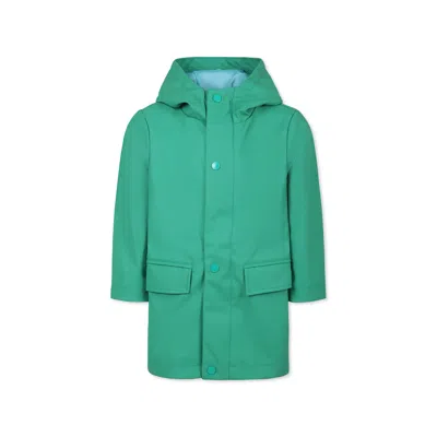 Stella Mccartney Kids' Long-sleeved Raincoat Jacket In Green