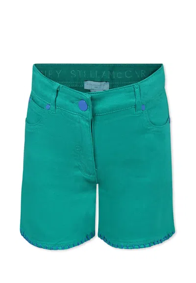 Stella Mccartney Kids' Green Shorts For Girl With Strawberry