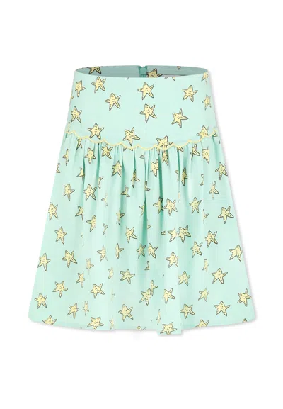 Stella Mccartney Kids' Green Skirt For Girl With Stars