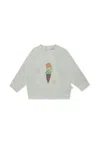 Stella Mccartney Green Sweatshirt For Baby Boy With Ice Cream In Green